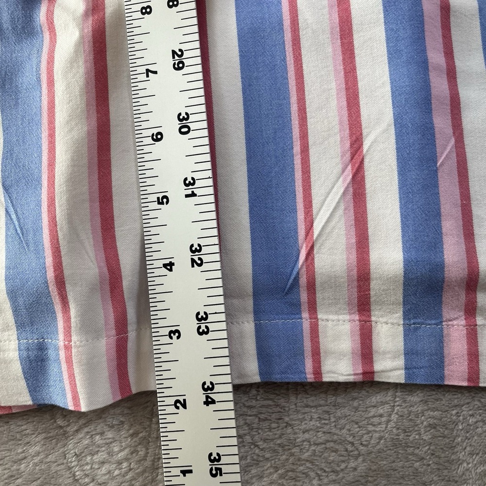 Crown & Ivy White Pink Blue Stripe Ruffle Neck Sleeveless Dress Size XL NWT‎ - Picture 7 of 8